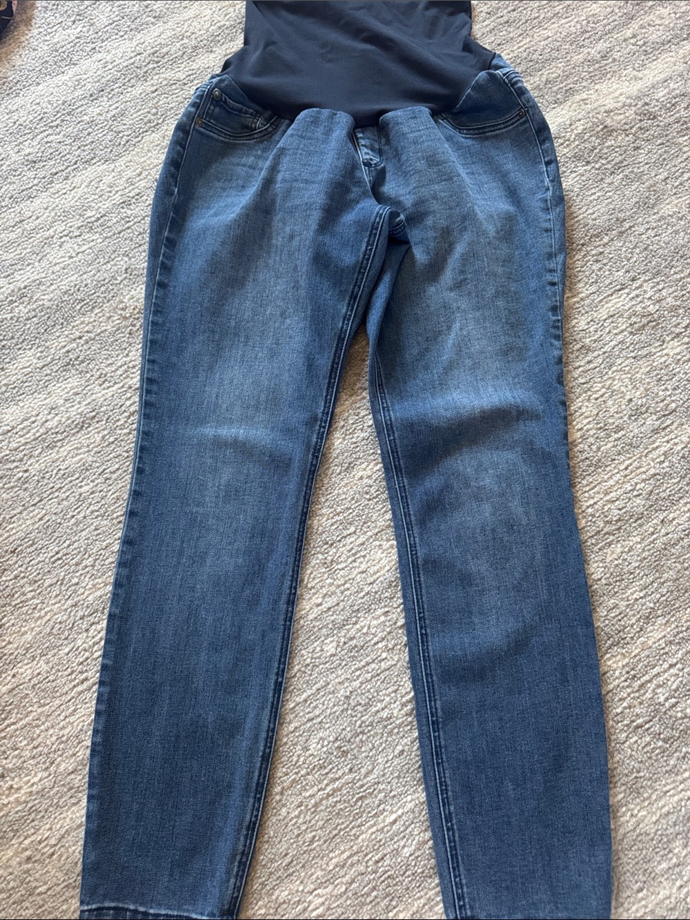 Indigo Blue Maternity Jeans in Deep Blue Wash